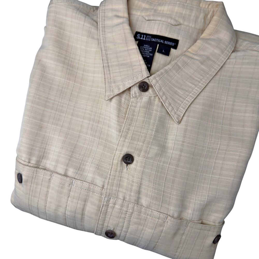 511 Tactical Series Covert Casual Shirt Concealed Pockets SS Pale Yellow LARGE
